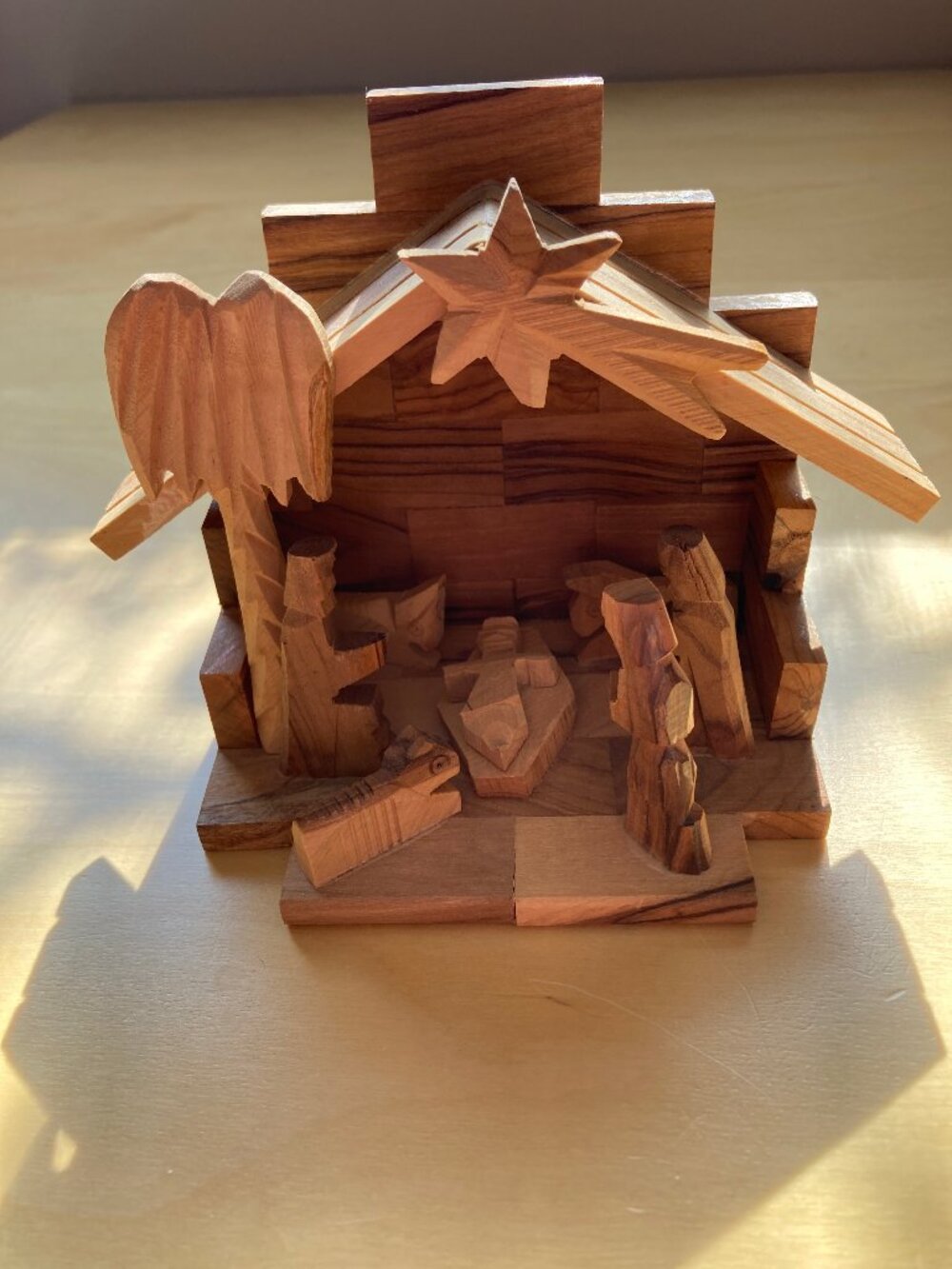 Olive Wood Three Wisemen and Baby Jesus Nativity Scene, Made in Bethlehem